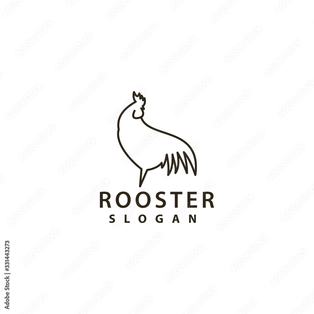 Obraz premium Rooster Logo template vector illustration design