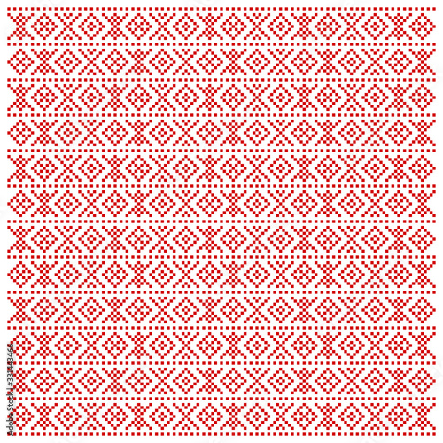 Traditional Macedonian folk pattern with red figure