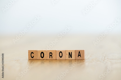 Konzeptbild Corona mit sehr viel Textfreiraum photo