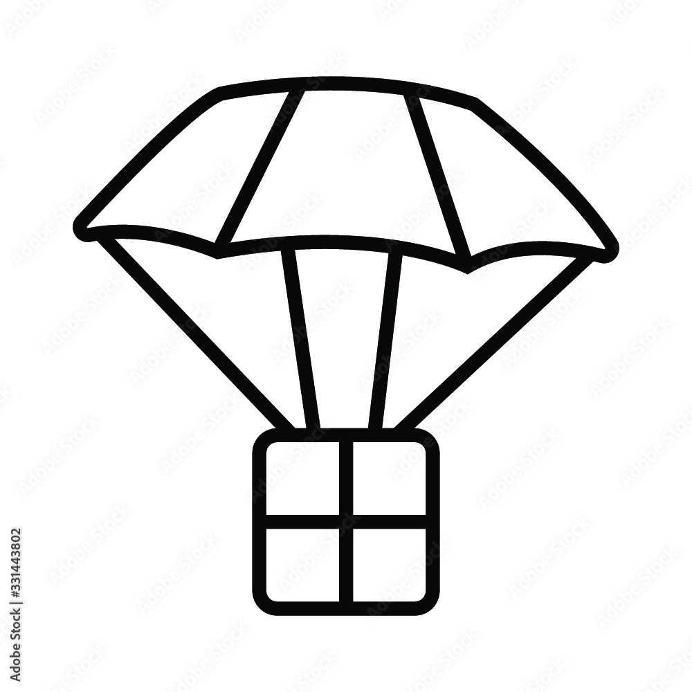 drop shipping vector icon parachute delivery package online selling method drop shipping vector icon parachute delivery package online selling method