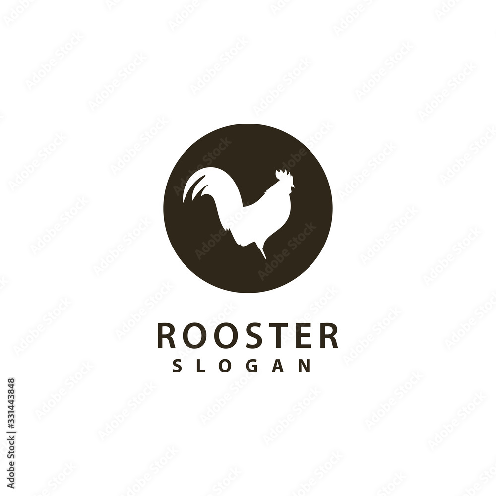 Obraz premium Rooster Logo template vector illustration design