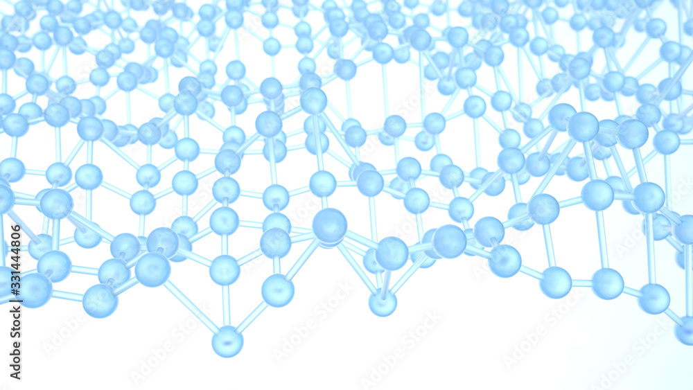 Abstract blue background in empty space. Technology network node concept. Chaotic atoms, DNA or molecule. Abstract blue background in empty space. Technology network node concept. Chaotic atoms, DNA or molecule.