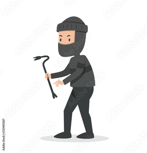 Male thief character Cartoon flat-style