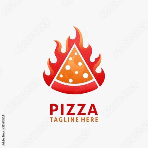 Hot pizza logo design 