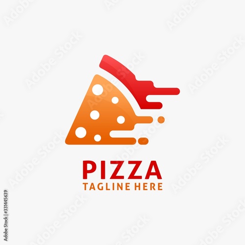 Fast pizza logo design 