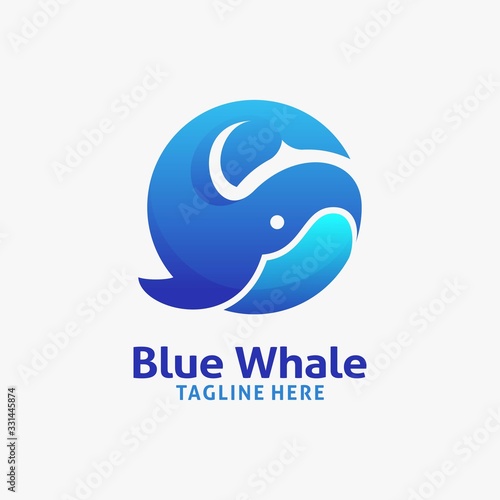 Circle whale logo design