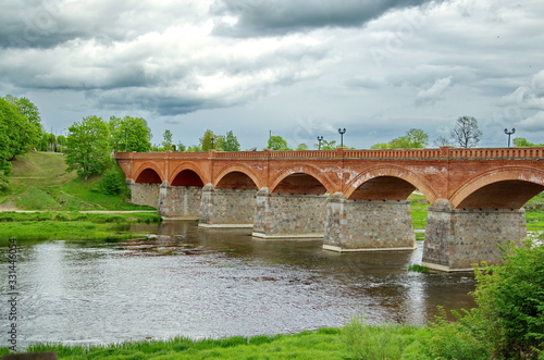  red bridge over the river