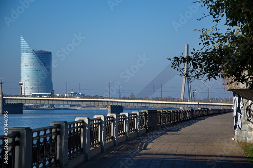 promenade,bridge over the river