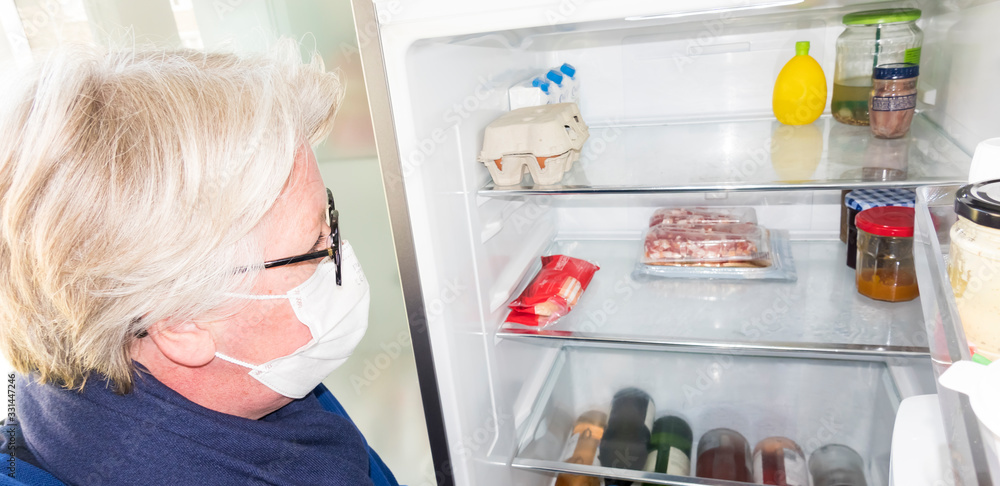 Impact of coronavirus quarantine in Europe at home. Nothing in the fridge Impact of coronavirus quarantine in Europe at home. Nothing in the fridge
