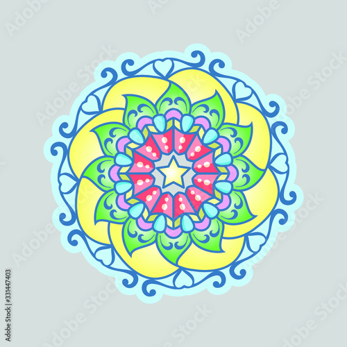 Vector hand drawn doodle mandala. Vintage decorative elements. Oriental pattern, vector illustration. Islam, Arabic, Indian, moroccan,spain, turkish, pakistan, chinese, mystic, ottoman motifs.