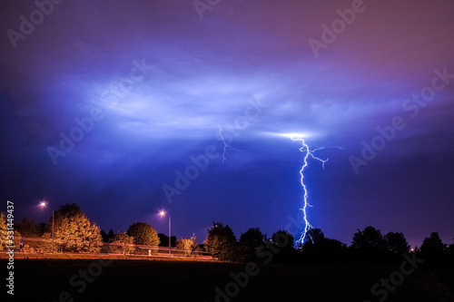 Lightning Night Sky