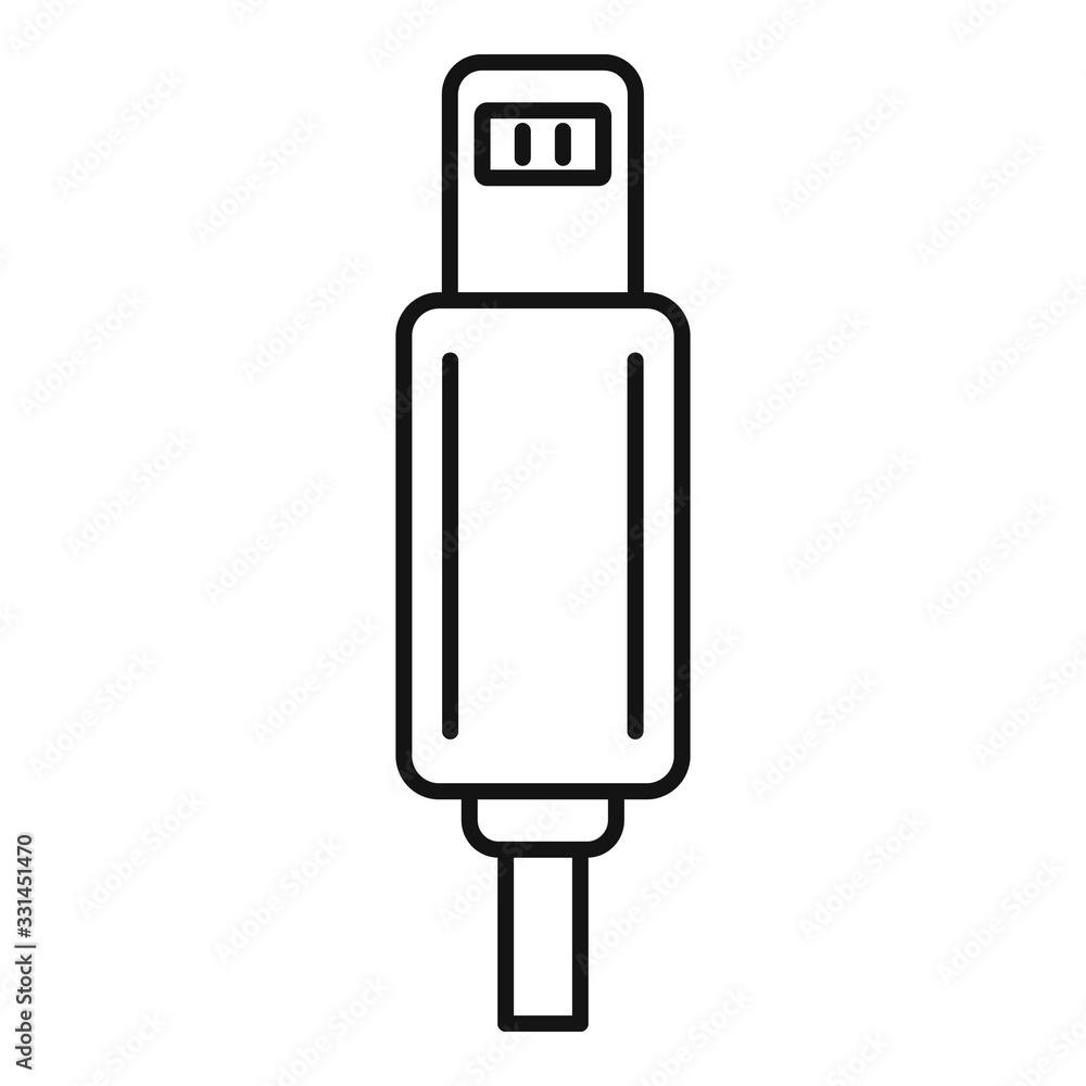 Light cable adapter icon. Outline light cable adapter vector icon for web design isolated on white background Light cable adapter icon. Outline light cable adapter vector icon for web design isolated on white background