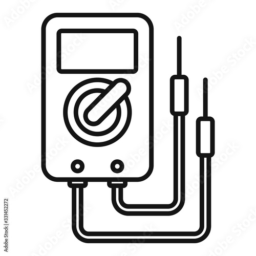 Voltage multimeter icon. Outline voltage multimeter vector icon for web design isolated on white background