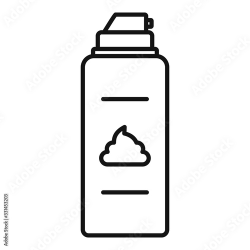 Razor shaving foam icon. Outline razor shaving foam vector icon for web design isolated on white background