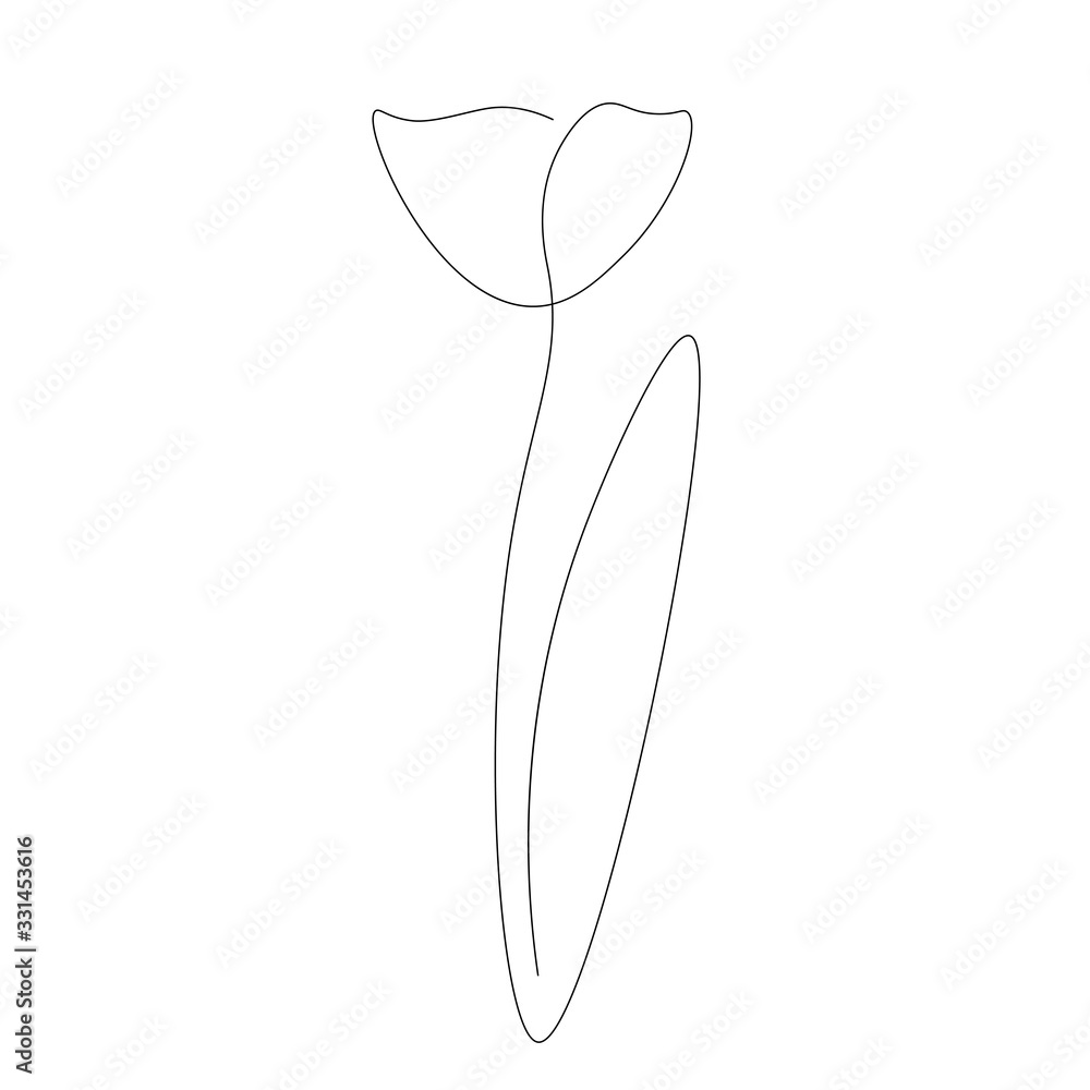 Flower continuous line drawing vector illustration Flower continuous line drawing vector illustration