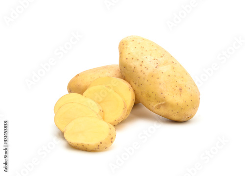Potato isolated from the farm organic on white background.