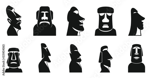 Easter Island icons set. Simple set of Easter Island vector icons for web design on white background