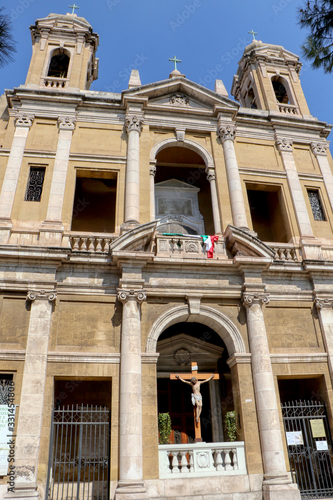 Facade of the church of San Pasquale in Taranto, Puglia, Italy