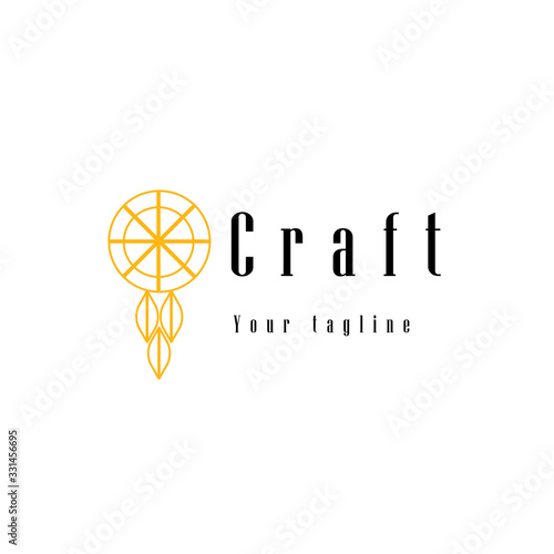 logo line art template design for product craft