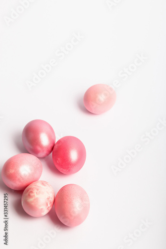 Pink colored eggs.