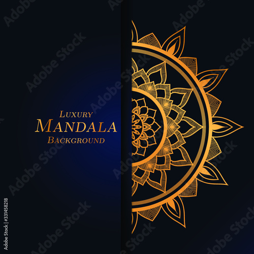 modern creative vector floral indian mandala art mandaly pattern luxury golden background photo