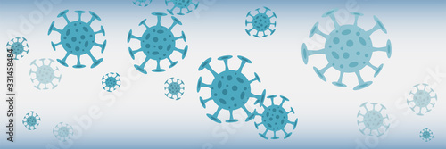 Banner, background concept about coronavirus outbreak in 2020. World Coronavirus Cell China Influenza Respiratory