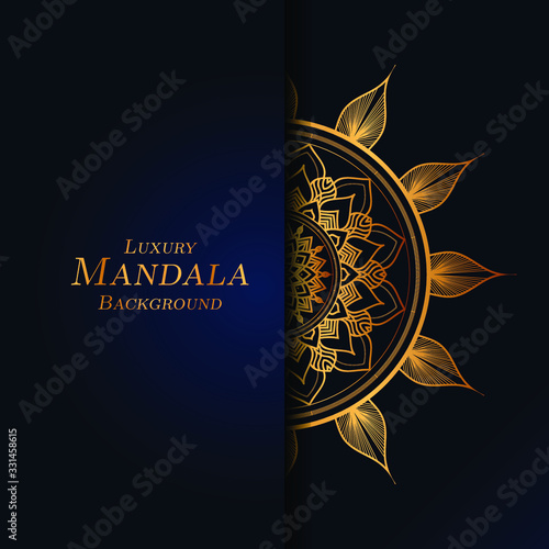 modern creative vector floral indian mandala art mandaly pattern luxury golden background photo