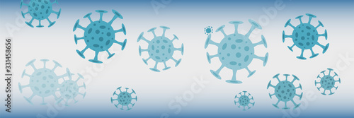 Banner, background concept about coronavirus outbreak in 2020. World Coronavirus Cell China Influenza Respiratory