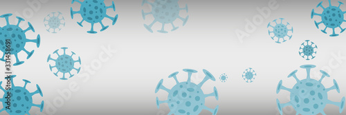 Banner, background concept about coronavirus outbreak in 2020. World Coronavirus Cell China Influenza Respiratory