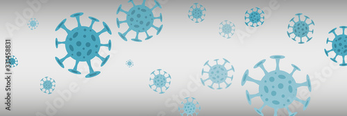 Banner, background concept about coronavirus outbreak in 2020. World Coronavirus Cell China Influenza Respiratory