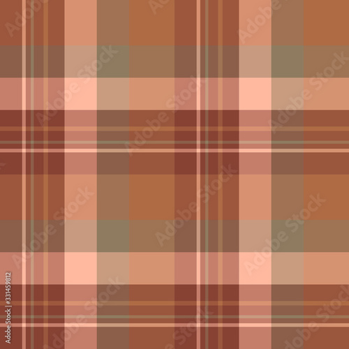 Seamless pattern in great cozy cute brown colors for plaid, fabric, textile, clothes, tablecloth and other things. Vector image.