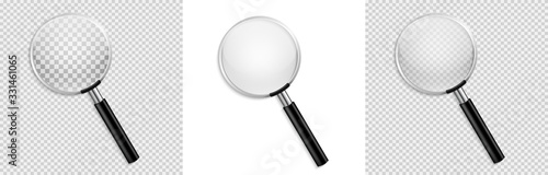 Realistic Magnifying glass vector isolated vector illustration on transparent background photo
