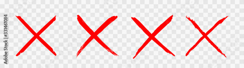 Red wrong mark. Vector illustration