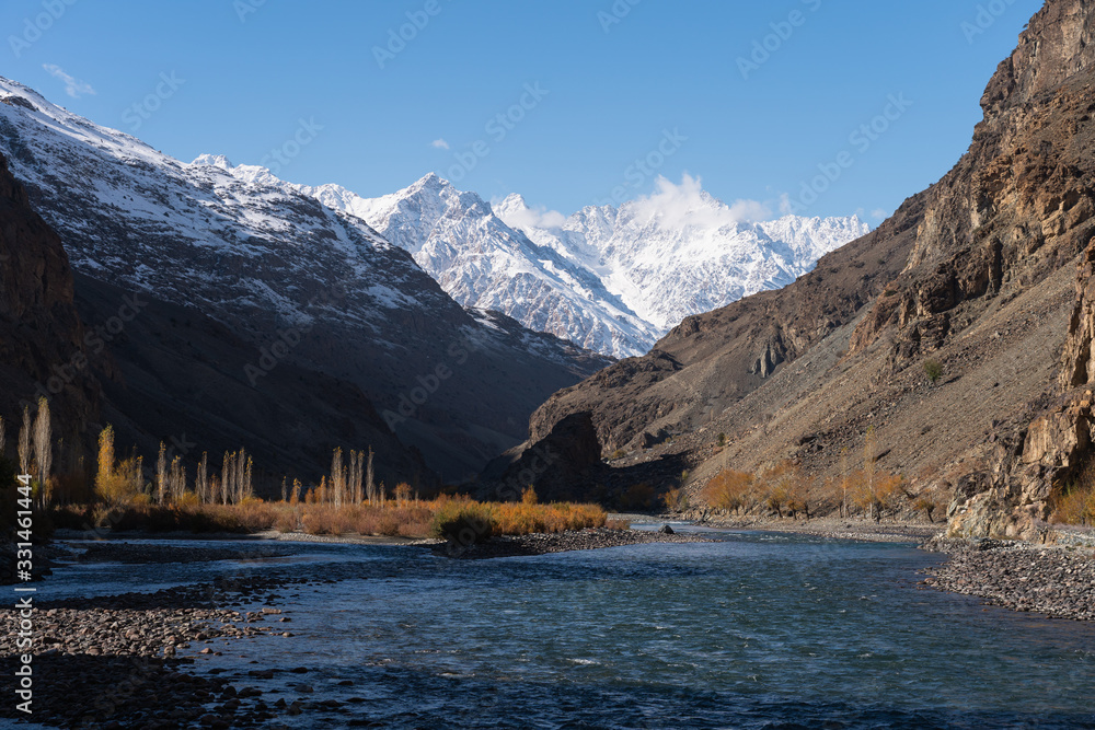 Obraz premium Phander valley in autumn season, Gilgit Baltistan in northern Pakistan
