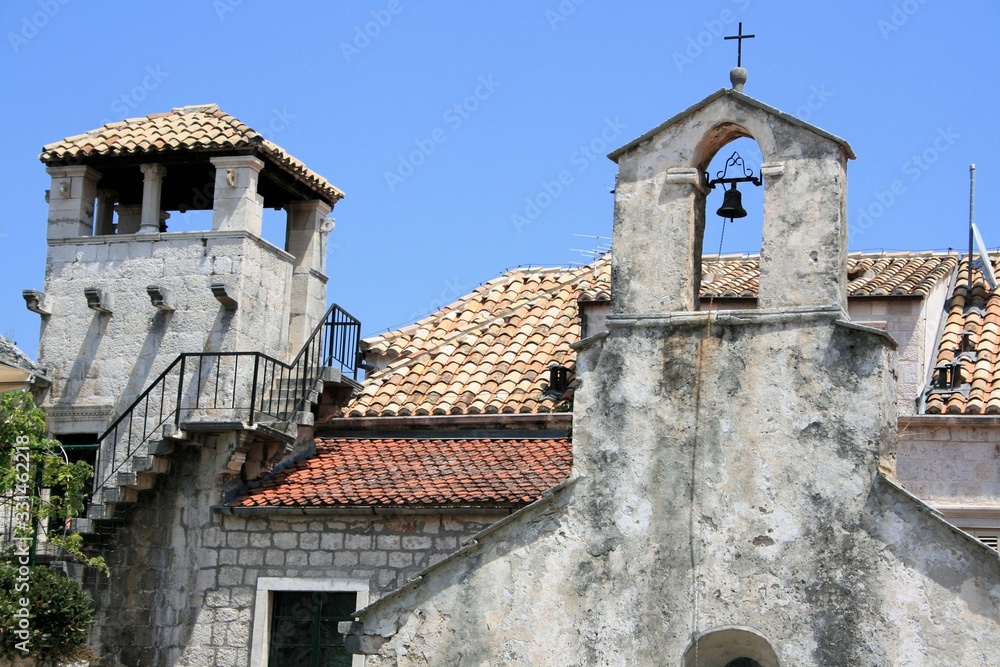 an ancient building in Korcula, Croatia