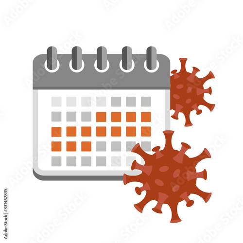 incubation period virus in red calendar vector illustration EPS10