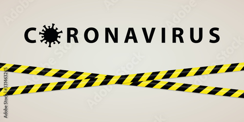 virus hazard zone with warning tape vector illustration EPS10
