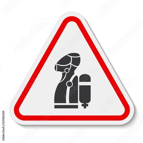 Wear SCBA (Self Contained Breathing Apparatus) Symbol Isolate On White Background,Vector Illustration EPS.10