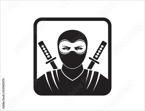 Ninja icon vector isolated on white background, logo concept of Ninja sign on transparent background, filled black symbol