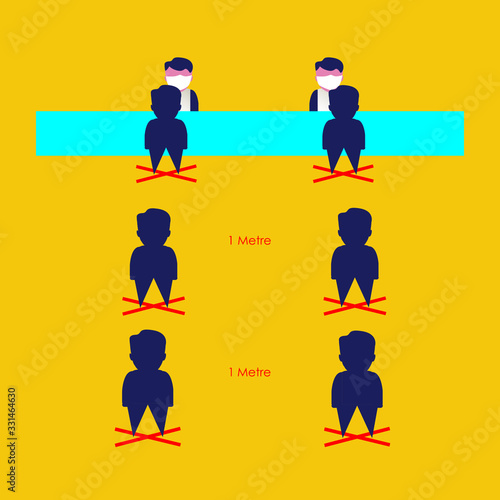 Vector Illustration of Social Distance or Mass Gathering during Pandemic Outbreak