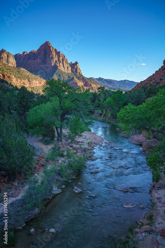 the watchman from parus trail in zion national park  usa