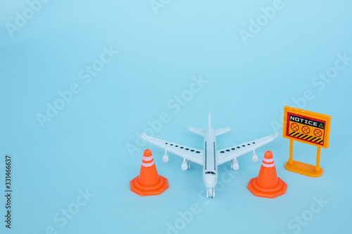 White airplane model with p...