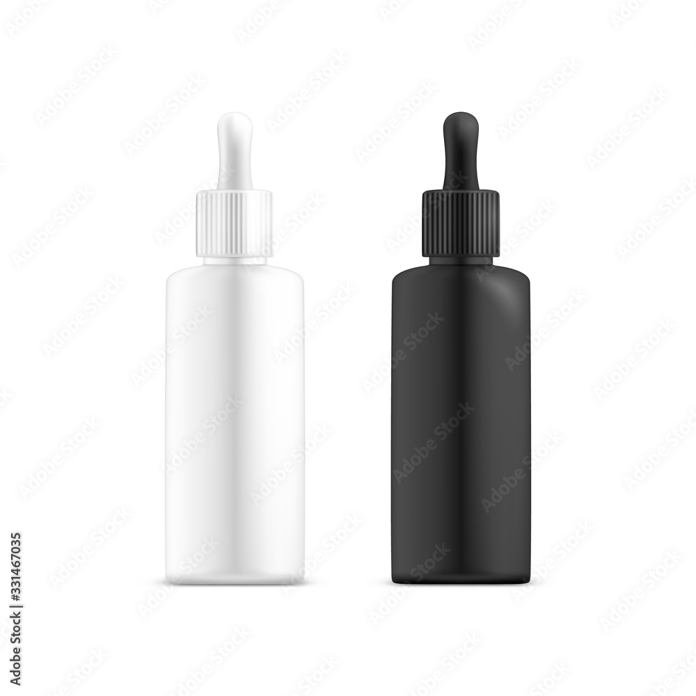 Set of isolated perfume containers or cosmetics