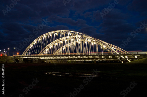 Street View of Cars Crossing on the Vimy Memorial Bridge at Night © rstpierr
