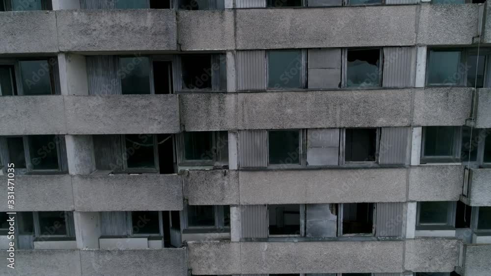 Video from a drone in an abandoned city of Pripyat in the Chernobyl exclusion zone. Abandoned houses in fog 6 Video from a drone in an abandoned city of Pripyat in the Chernobyl exclusion zone. Abandoned houses in fog 6