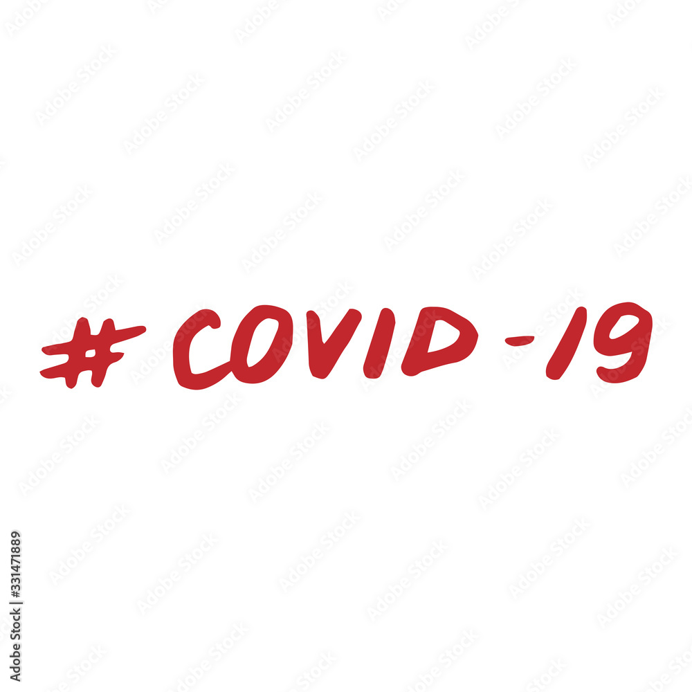 Coronavirus warning poster. Covid-19 inscription lettering banner. Sign to prevent desease outbreak. Stop corona virus epidemic concept leaflet. Vector eps 10. Coronavirus warning poster. Covid-19 inscription lettering banner. Sign to prevent desease outbreak. Stop corona virus epidemic concept leaflet. Vector eps 10.