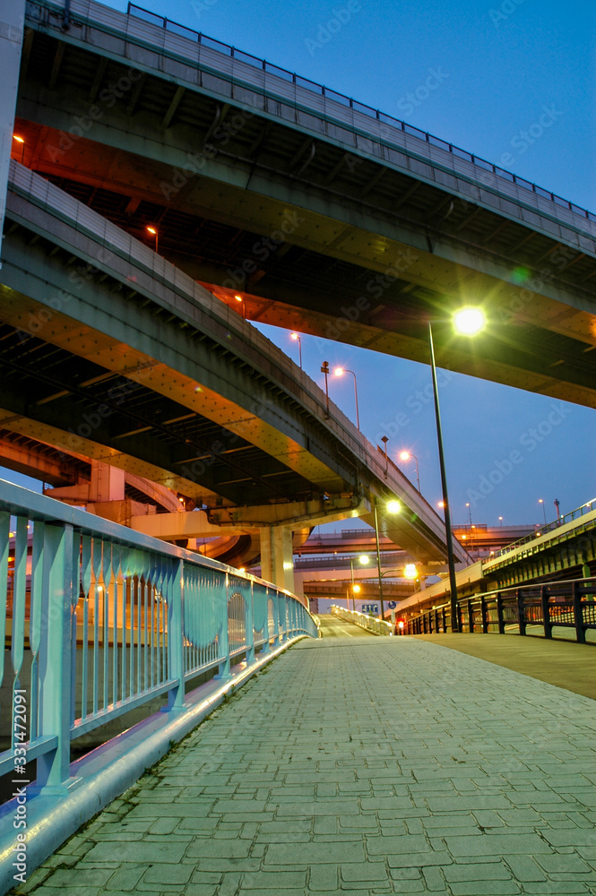 bike path at night bike path at night