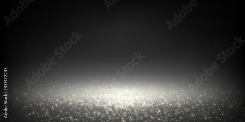 falling glittering dust spotlight, luxury blurred lights bokeh. vector illustration