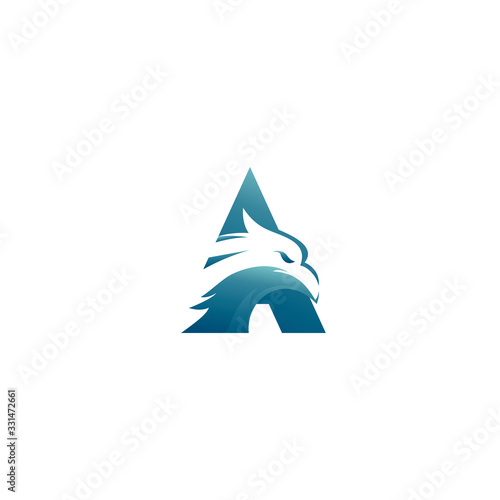 eagle and A letter logo