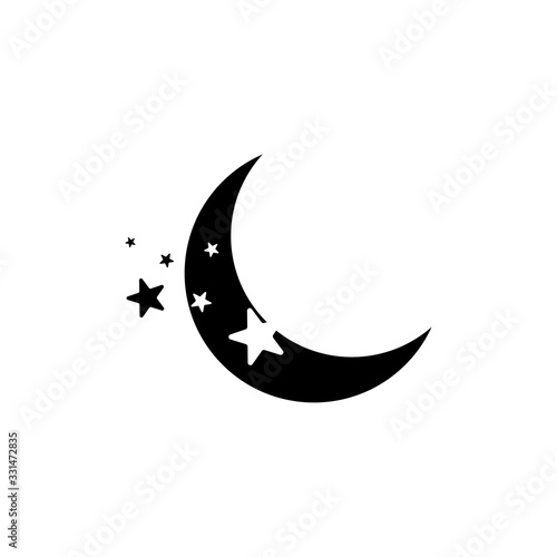 Sickle moon graphic design template vector isolated
